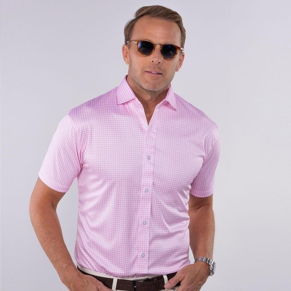 Collars & Co. NWT Quattro Flex Short Sleeve Button Down - Size Large